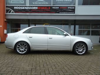 Borbet CW 1 Hypersilver 17 inch gemonteerd onder een Audi A-4