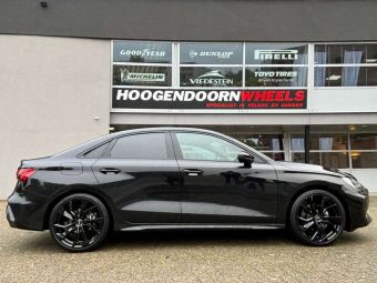 GMP WHEELS REBEL BLACK IN 19 INCH GEMONTEERD ONDER EEN AUDI A3 LIMOUSINE