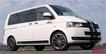 Oettinger Edition 9.0X19 5X120 ET48 NG65,1 Blizzard Grey Polished Lip onder een VW Transporter