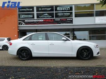 RIAL VELGEN TYPE M10 ZWART IN 18 INCH GEMONTEERD ONDER EEN AUDI A-4 B8 MODEL 